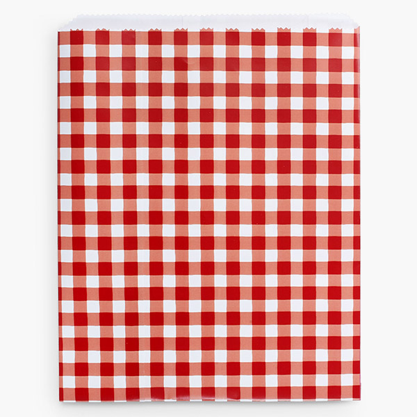 Red Gingham Paper Merchandise Bags, 12x15",500 Pack