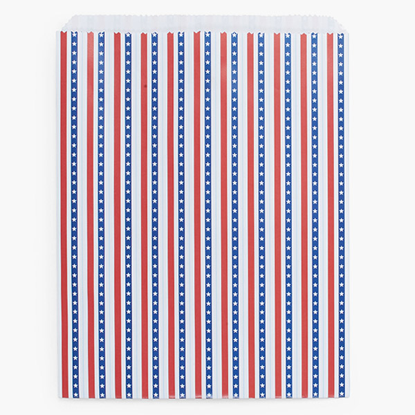 Stars and Stripes Paper Merchandise Bags, 12x15",100 Pack