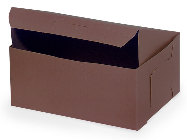 *6-1/4x3-3/4x2-1/8" Chocolate Box 10 Pk 1-piece Lock Corner Box