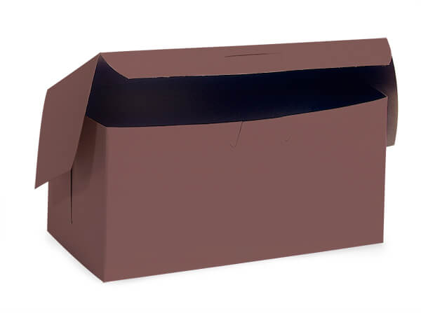 *8x4x4" Chocolate Bakery Boxes 10 Pk 1-piece Lock Corner Box
