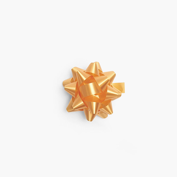 Small Gold Self Adhesive Star Gift Bows, 48 Pack