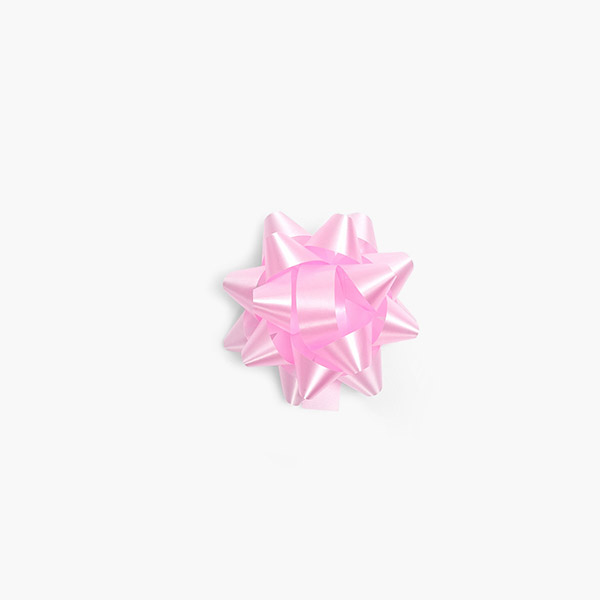 Small Paris Pink Self Adhesive Star Gift Bows, 48 Pack