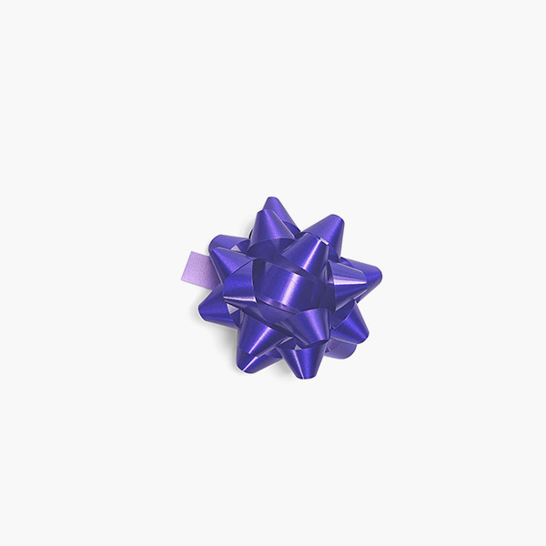 Small Purple Self Adhesive Star Gift Bows, 48 Pack