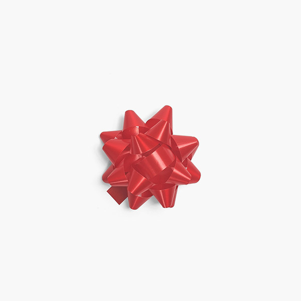 Small Red Self Adhesive Star Gift Bows, 48 Pack