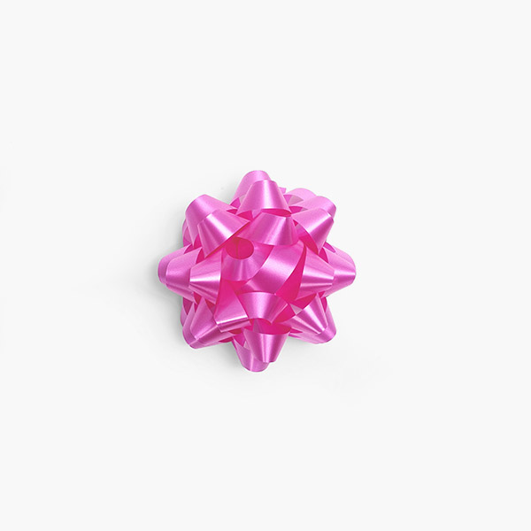 Medium Pink Beauty Self Adhesive Star Gift Bows, 48 Pack
