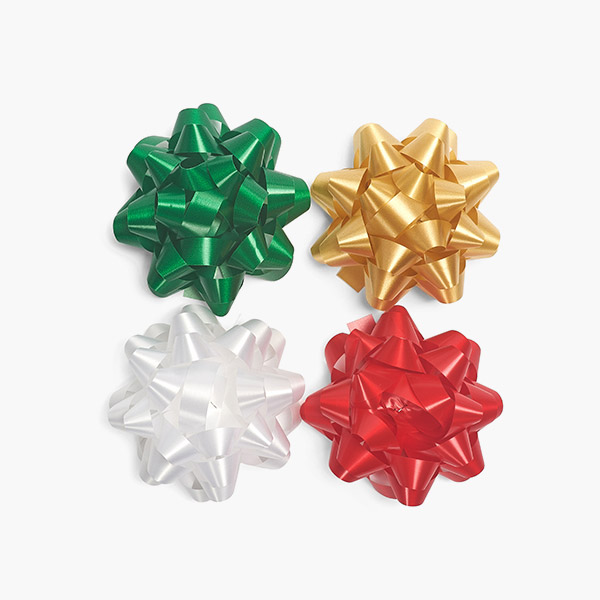 Medium Christmas Star Bow Assortment, 48 Pack