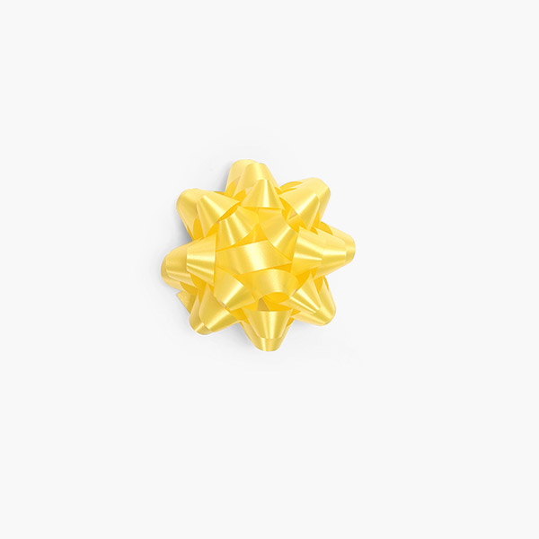 Medium Yellow Daffodil Self Adhesive Star Gift Bows, 48 Pack
