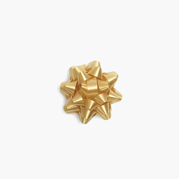 Medium Holiday Gold Self Adhesive Star Gift Bows, 48 Pack