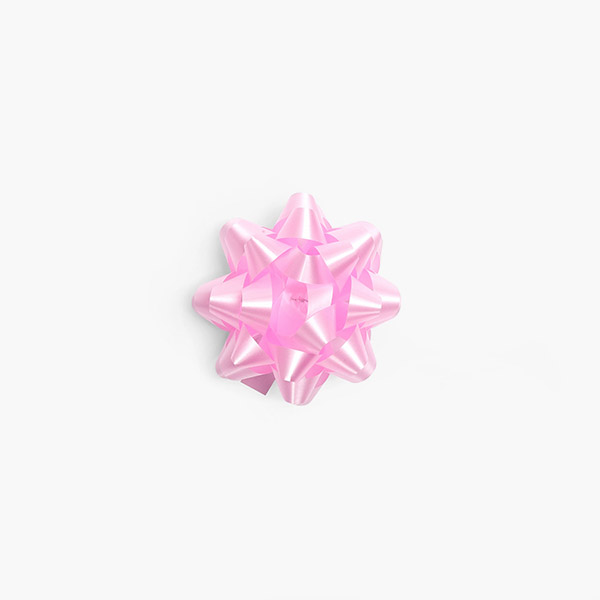 Medium Paris Pink Self Adhesive Star Gift Bows, 48 Pack