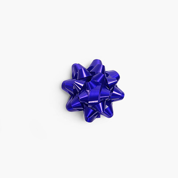 Medium Purple Self Adhesive Star Gift Bows, 48 Pack