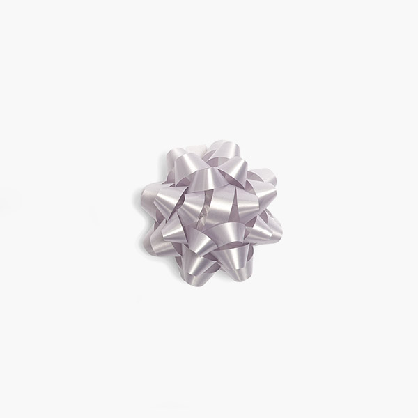 Medium Silver Self Adhesive Star Gift Bows, 48 Pack
