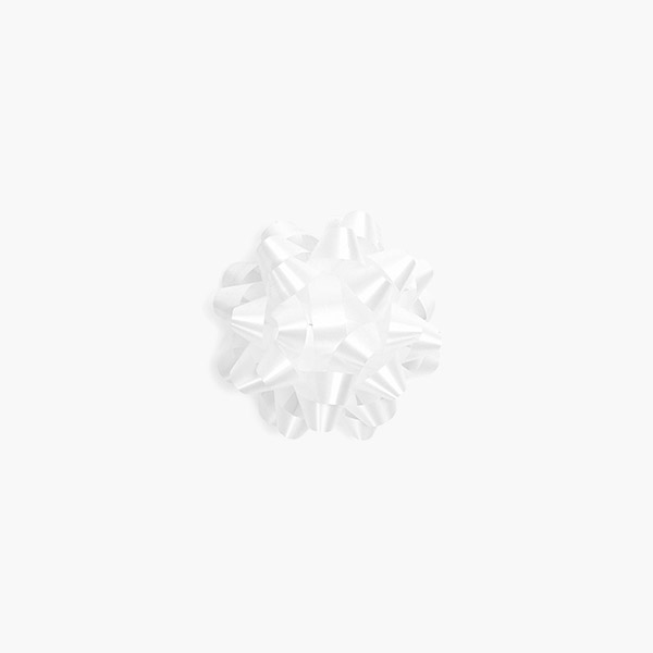 Medium White Self Adhesive Star Gift Bows, 48 Pack