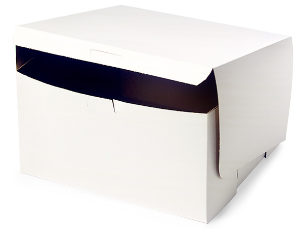 *10x10x5" White Bakery Boxes 10 Pk 1-piece Lock Corner Box