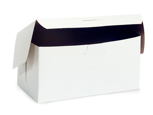 *8x5-1/2x3" White Bakery Boxes 10 Pk 1-piece Lock Corner Box