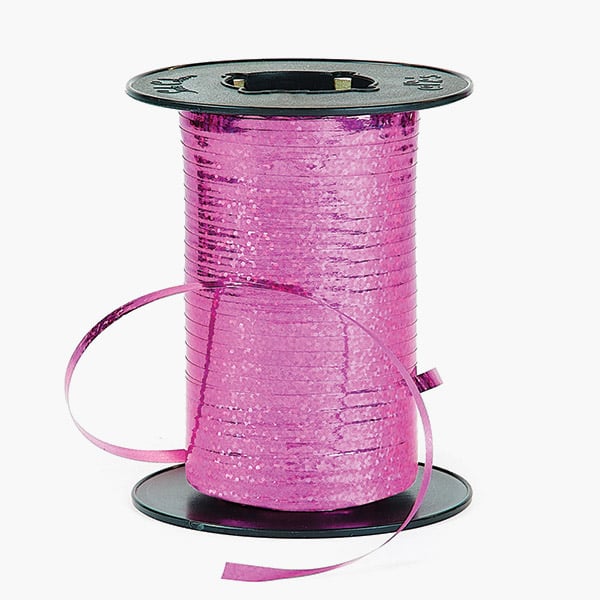 Holographic Pink Beauty Glitter Curling Ribbon, 3/16"x260 yards