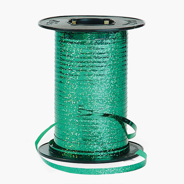 Holographic Green Glitter Curling Ribbon, 3/16"x260 yards