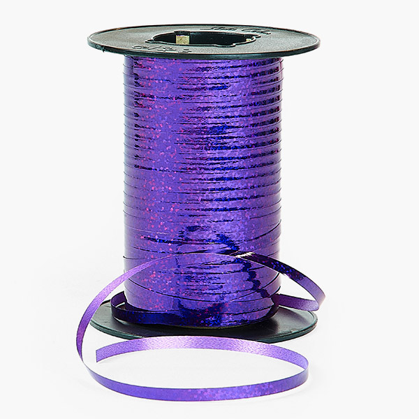 Holographic Purple Glitter Curling Ribbon, 3/16"x260 yards
