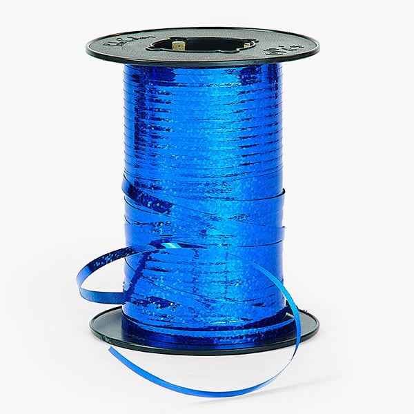 Holographic Royal Blue Glitter Curling Ribbon, 3/16"x260 yards