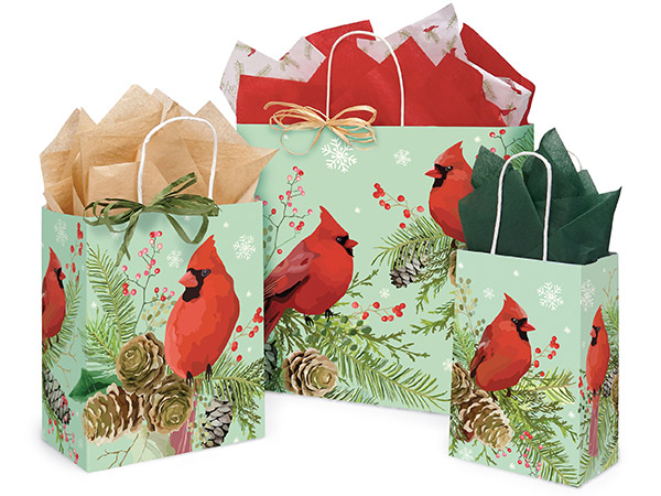 Majestic Cardinal Paper Shopping Bag Assortment, 125 Pack