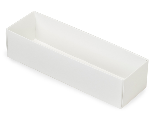 White Macaron and Cookie Box Base, 8.25x2.5x2", 100 Pack