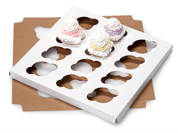 *Mini Cupcake Inserts, Holds 12, 9-15/16x9-15/16x3/4", 10 Pack