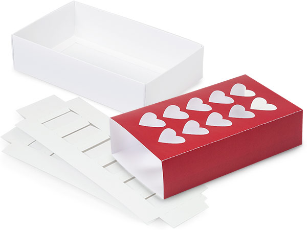 Red Heart Macaron Cookie Box Set, 8.25x5x2", 10 Pack