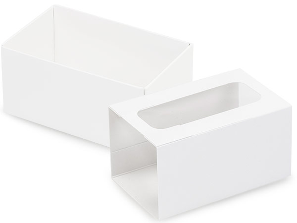 White Macaron Cookie Box Set, 3.75x2.5x2", 10 Pack