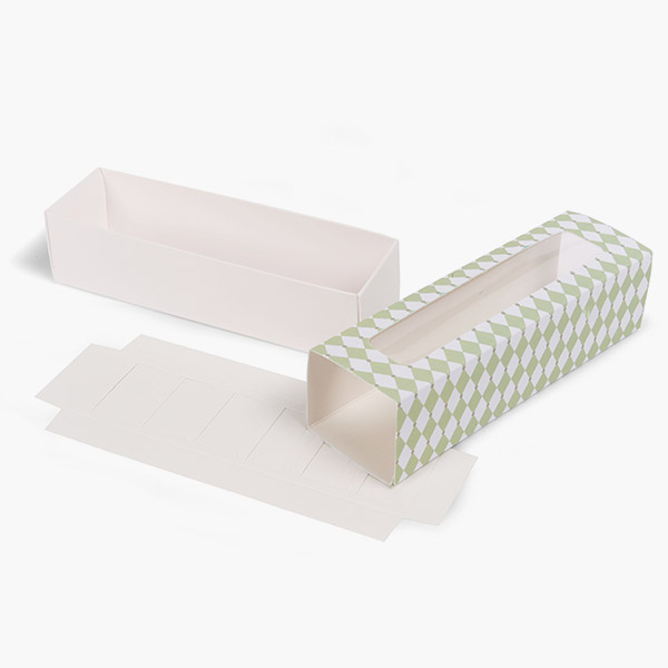Sage Harlequin Macaron Cookie Box Set, 8.25x2.5x2", 10 Pack