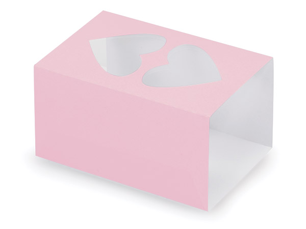 Pink Macaron and Cookie Sleeve Heart Window, 3.75x2.5x2", 50 Pack