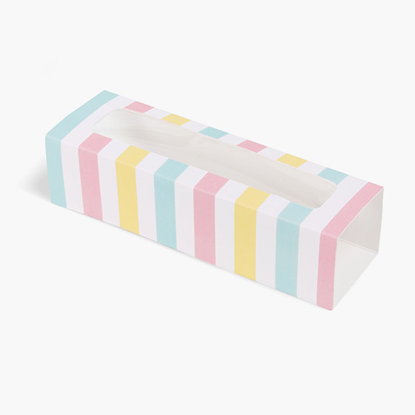 Cabana Macaron Cookie Sleeve with Window, 8.25x2.5x2", 100 Pk