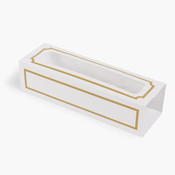 Gold Luxe Macaron Cookie Sleeve with Window,8.25x2.5x2",100 Pack