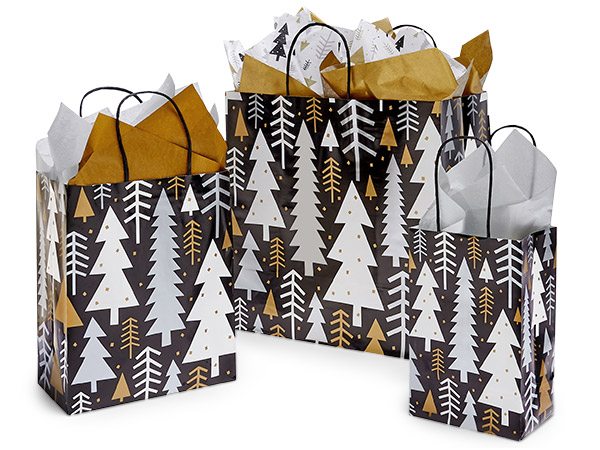 Midnight Forest Paper Gift Bag Assortment, 125 Pack