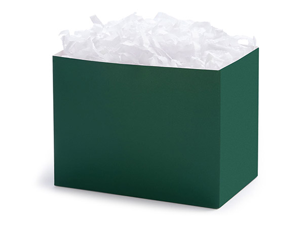 Forest Green Matte Basket Box, Medium 8.25x4.75x6.25", 6 Pack