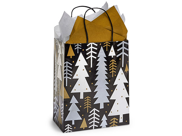 Midnight Forest Paper Shopping Bag Cub 8x4.75x10", 25 Pack