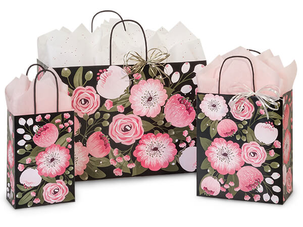 Moonlit Blooms Paper Gift Bag Assortment, 125 Pack