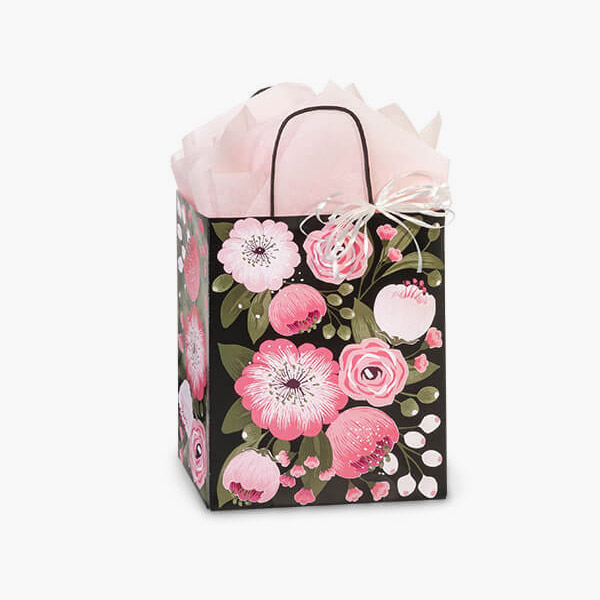 Moonlit Blooms Paper Gift Bags, Cub, 8x4.75x10.25", 100 Pack