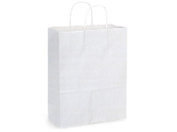 White Kraft Paper Shopping Bags with Strong Twist Handle – EcoQuality Store