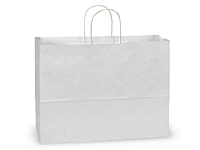 Ronvir 5.25 x 3.75 x 8 Inches Small Kraft White Paper Bags with Handles Party