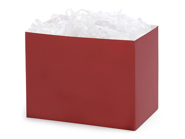 Red Matte Basket Box, Medium 8.25x4.75x6.25", 6 Pack
