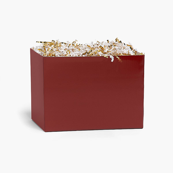 Ruby Red Matte Basket Box, Medium 8.25x4.75x6.25", 6 Pack