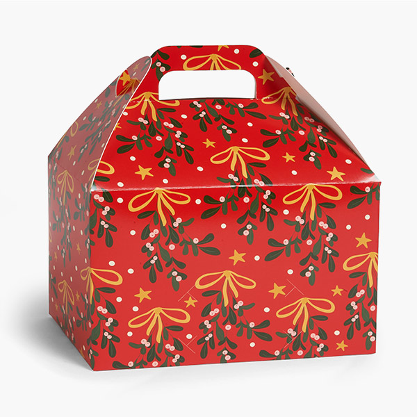 Mistletoe Bows Gable Box, 8.5x4.75x5.5", 6 Pack