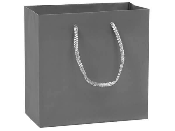 Gray Matte Gift Bags, Jewel 6.5x3.5x6.5", 100 Pack