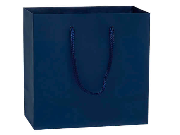 Navy Matte Gift Bags, Jewel 6.5x3.5x6.5", 100 Pack