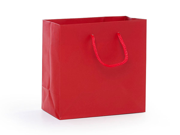 Red Matte Gift Bags, Jewel 6.5x3.5x6.5", 10 Pack
