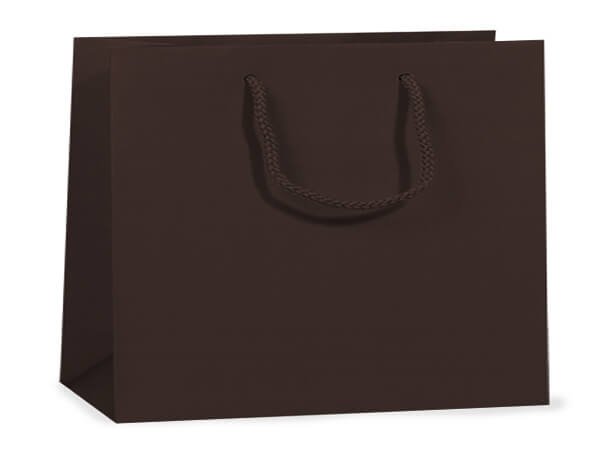 Chocolate Matte Gift Bags, Medium 13x5x10", 100 Pack