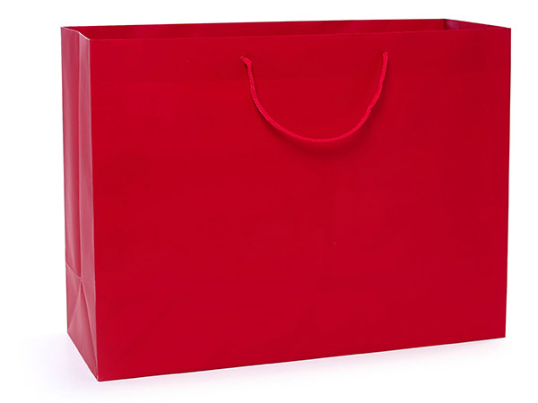 Red Matte Gift Bags, Vogue 16x6x12", 100 Pack