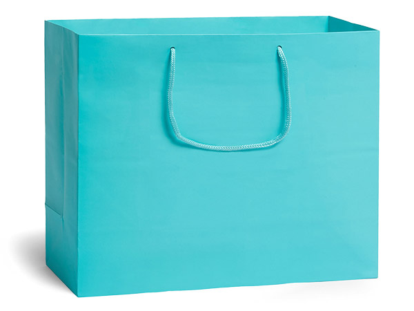 Turquoise Matte Gift Bags, Vogue 16x6x12", 100 Pack
