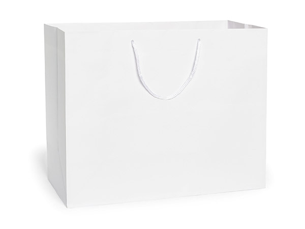 White Matte Gift Bags, Vogue 16x6x12", 100 Pack