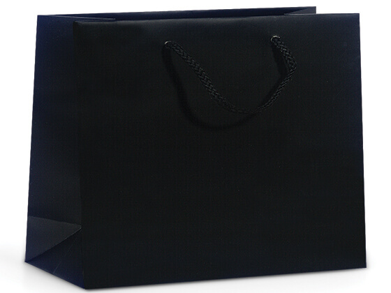 Black Matte Gift Bags, Vogue 16x6x12", 10 Pack