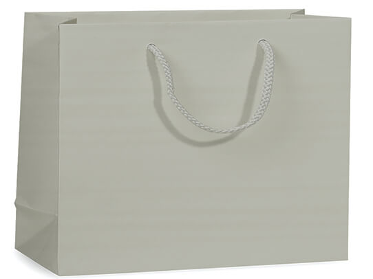 Silver Matte Gift Bags, Vogue 16x6x12", 10 Pack
